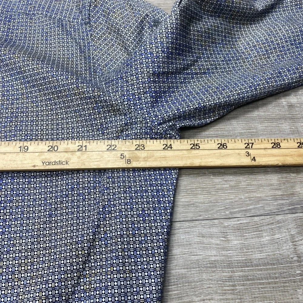 Bugatchi Button Down Mens XL Blue 8 Way Stretch Geometric Print Casual Business - Picture 5 of 6